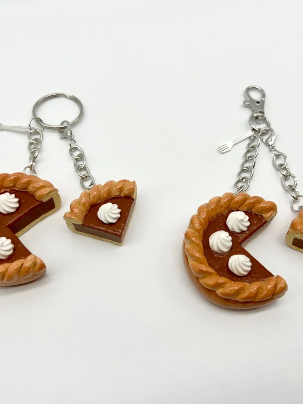 Pie Partner Duo Keychain Or Bag Clip Set | Handmade Matching Dessert Accessories